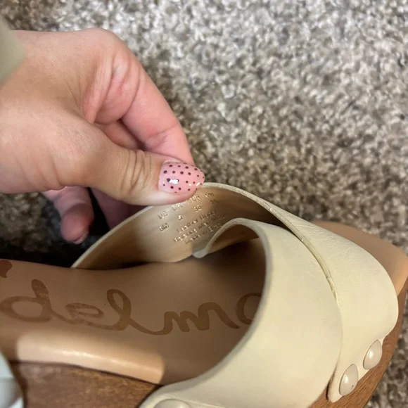 Sam Edelman Josefine Leather Clog Sandal Ivory size 8 - Picture 6 of 10